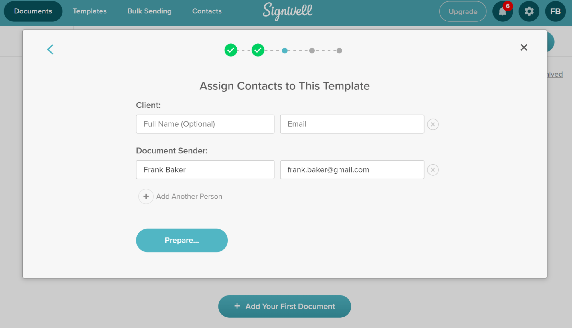 SignWell Add Document Signers