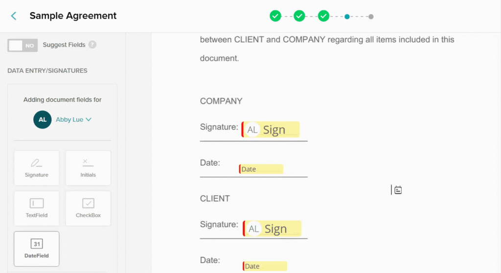 SignWell sample agreement