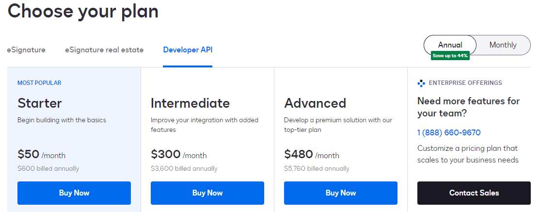 DocuSign API Pricing
