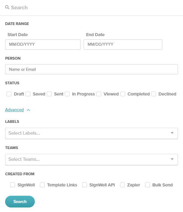 SignWell Document Search