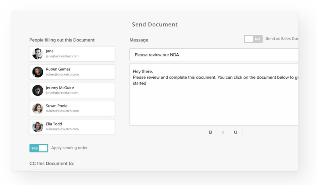 SignWell Encrypted Document Sending