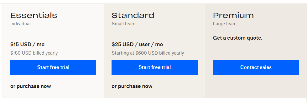 Dropbox Sign Pricing