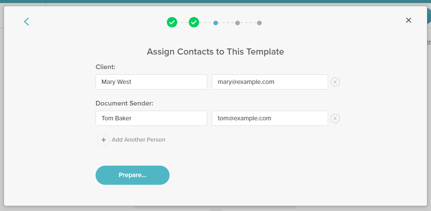 Add Contact Info E-Signing