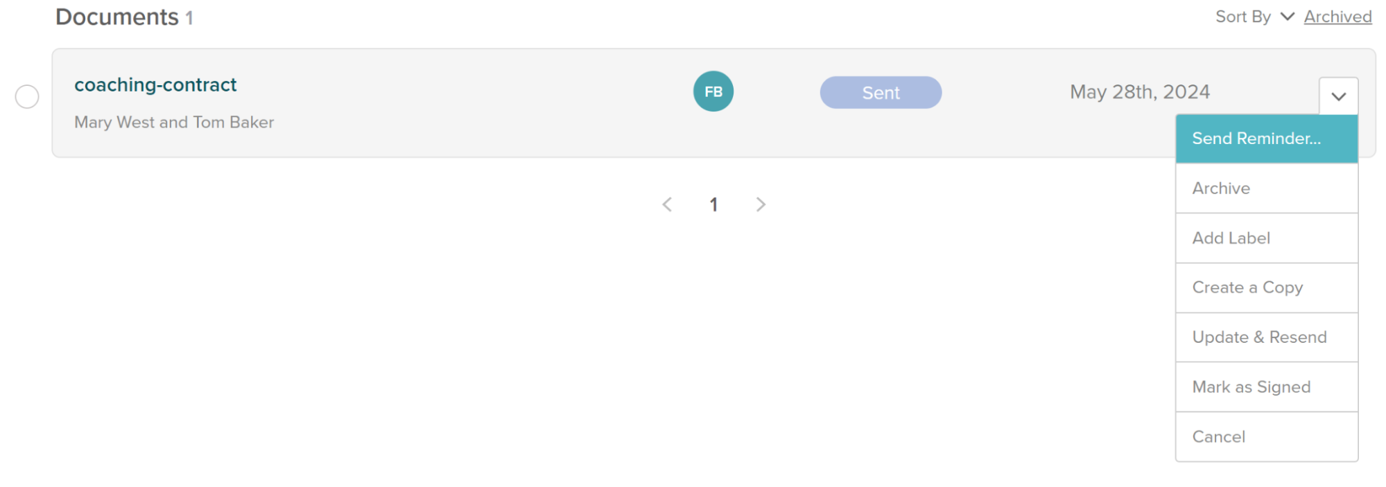 SignWell Document Reminders