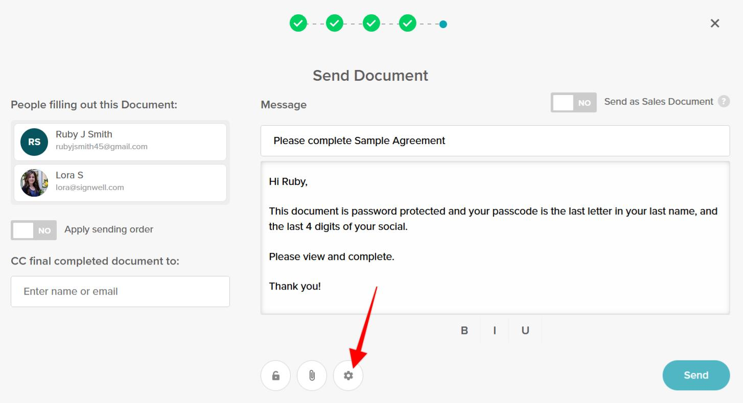 SignWell Document Settings
