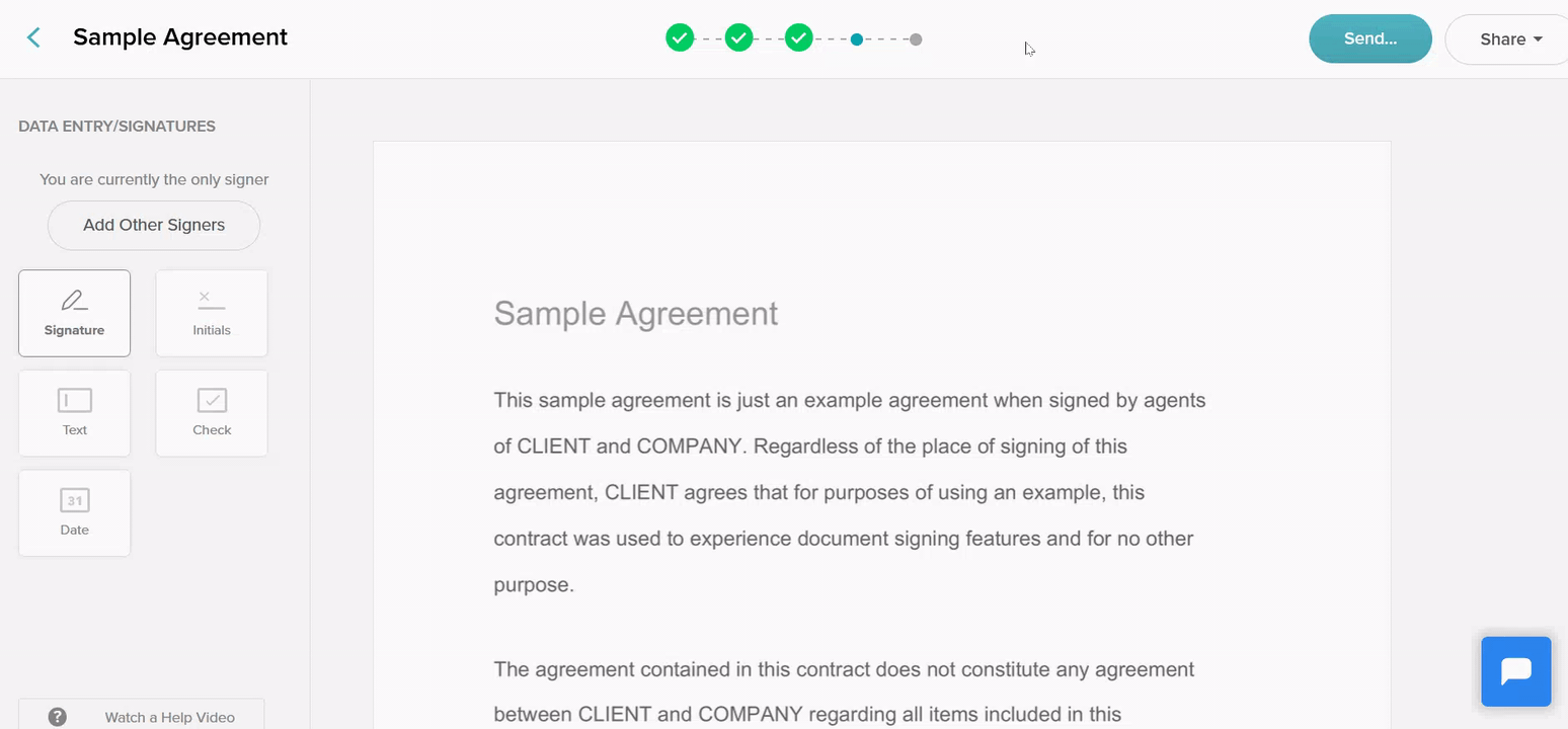 SignWell Send for Signature
