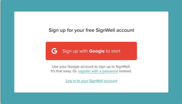 signwell google sign up