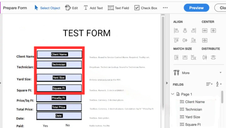 Adobe Acrobat Form Fields