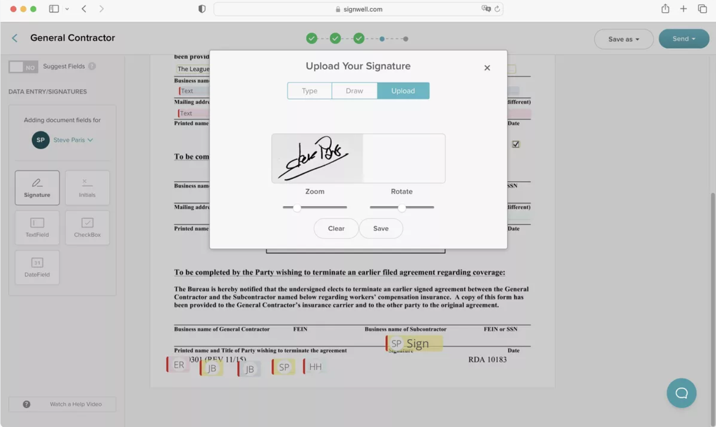 upload healthcare signature