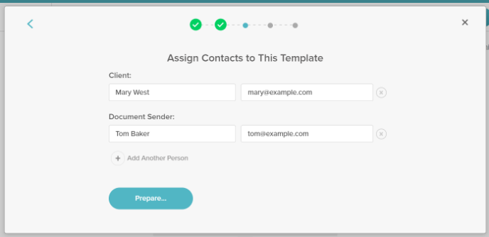 signwell assign contacts to template